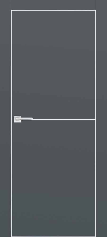 Межкомнатная дверь PX-19 AL кромка с 4-х ст. Графит матовый