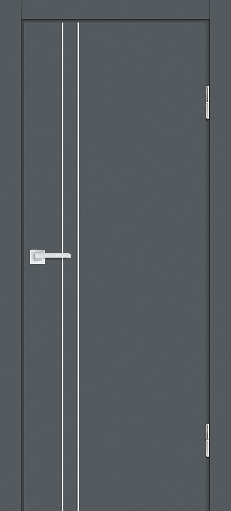 Межкомнатная дверь P-20 AL  молдинг Графит матовый